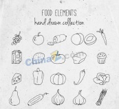 创意手绘食物矢量素材