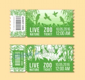 绿色动物园门票矢量素材
