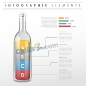 创意玻璃瓶商务信息图矢量素材