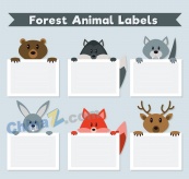 创意森林动物标签矢量素材