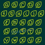 绿色树叶字母设计矢量图