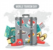 创意世界旅游日矢量图