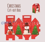 创意圣诞节雪人包装盒矢量图