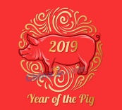 2019猪年矢量海报设计