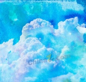 彩绘天空云朵风景矢量素材