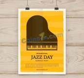创意国际爵士乐日钢琴海报