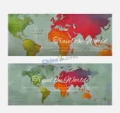 世界地图banner矢量素材