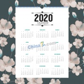 2020年全年日历模板设计