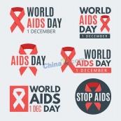 世界艾滋病日标题设计矢量