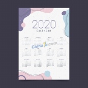 2020年竖版日历模板矢量