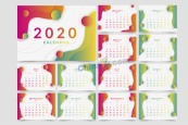 2020年新年桌面日历矢量素材
