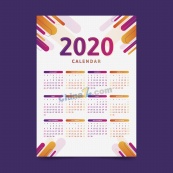 2020年日历招贴海报模板矢量