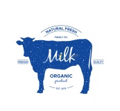 蓝色新鲜奶产品海报矢量