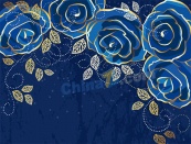 蓝色玫瑰背景矢量素材