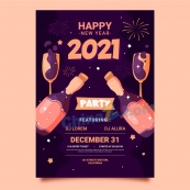 2021新年派对海报设计矢量