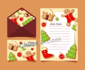 圣诞节姜饼人信纸模板