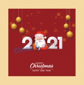 2021圣诞节快乐卡通海报