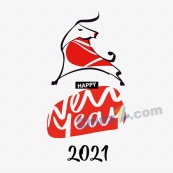 2021新年快乐矢量标签