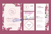 婚礼花卉系列卡片模板