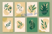 手绘植物封面系列素材