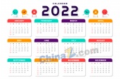 2022炫彩日历模板设计