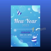 2023新年派对海报模板设计