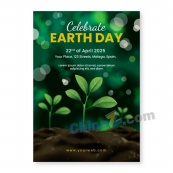 世界地球日环保矢量海报