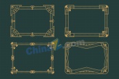 金色艺术边框矢量设计