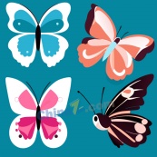 多彩平面蝴蝶矢量设计素材