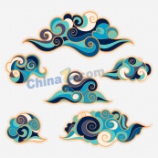中国传统祥云花纹素材设计