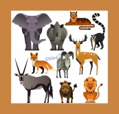 动物物种平面矢量模板