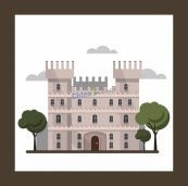 古典城堡对称草图矢量素材