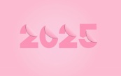 粉色创意折叠2025矢量素材