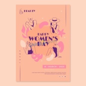 优雅女王节活动海报矢量模板