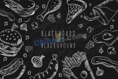 黑板手绘美食食物矢量素材