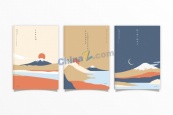 极简日式风格封面设计矢量模板