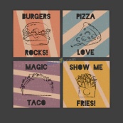 极简设计快餐卡片设计矢量模板