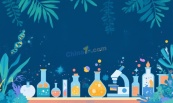 化学实验室器材矢量背景