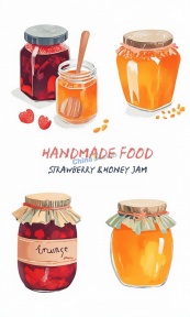 手作果酱蜂蜜罐头矢量素材