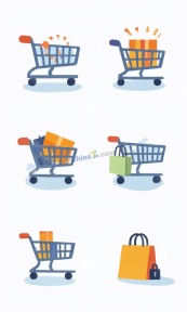 电子商务购物车合集矢量素材