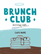 极简抽象早午餐海报矢量模板