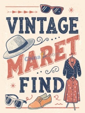 美式复古服装市集海报矢量模板