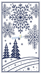 唯美冬日雪花插画矢量素材