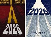 2026新年创意剪影海报矢量素材