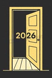 2026新年开启未来大门矢量素材