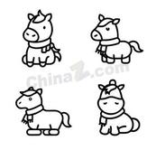 可爱卡通萌系小马合集矢量素材