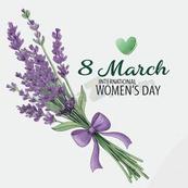38妇女节薰衣草贺卡矢量模板