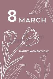 三八妇女节简约花卉矢量模板