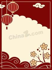 喜庆红色元宵节背景矢量模板