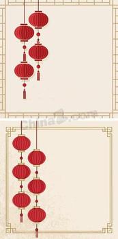 国风元宵节灯笼边框矢量模板